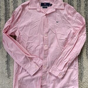 Vineyard Vines Men's Pink Plaid Button Down Shirt